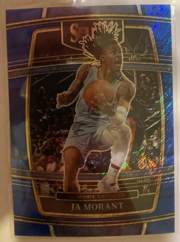 2021-22 Panini Select - Concourse Blue Shimmer Prizm #75 Ja Morant