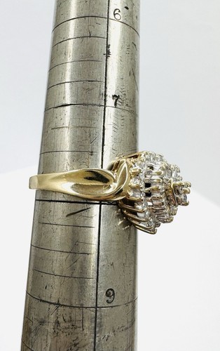 Lovely Heart Shaped 10K SOLID GOLD Diamond Cluster Cocktail Ring 4.1 Gram Size 8 - Picture 10 of 24