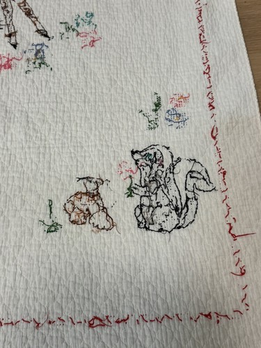 VTG Disney Paragon Needlecraft BAMBI & Friends CROSS STITCH Childs Quilt 54X33 - Picture 8 of 11