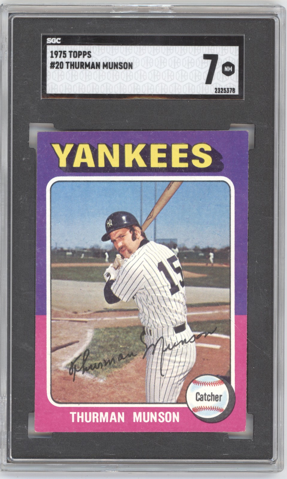 1975 Topps #20 Thurman Munson SGC 7
