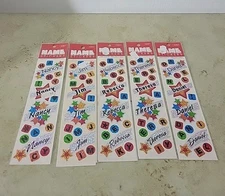 Vintage Hambly Name Stickers Lot Prismatic Metallic in Sealed Package