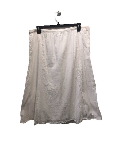 J Jill XLP White Gauze Prairie LagenLook MIDI Skirt Lined Cotton - Picture 4 of 6