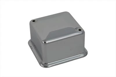 Chrome 6 Volt Delco Type 3-Brush Regulator Cover fits Harley Davidson - Image 2 of 2