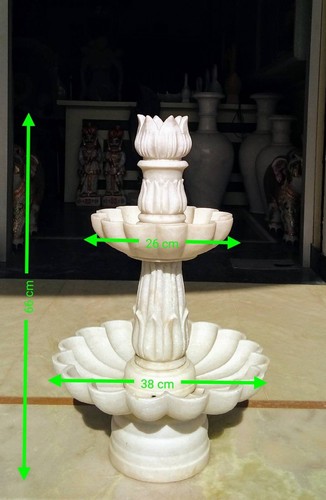 Hand-Carved Marble Fountain | Indoor & Outdoor Stone Water Feature Made in India - Picture 2 of 4