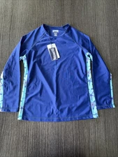 Vilbrequin Swim Shirt Rash Guard Youth 12 Blue Long Sleeve Starfish Stripe Print