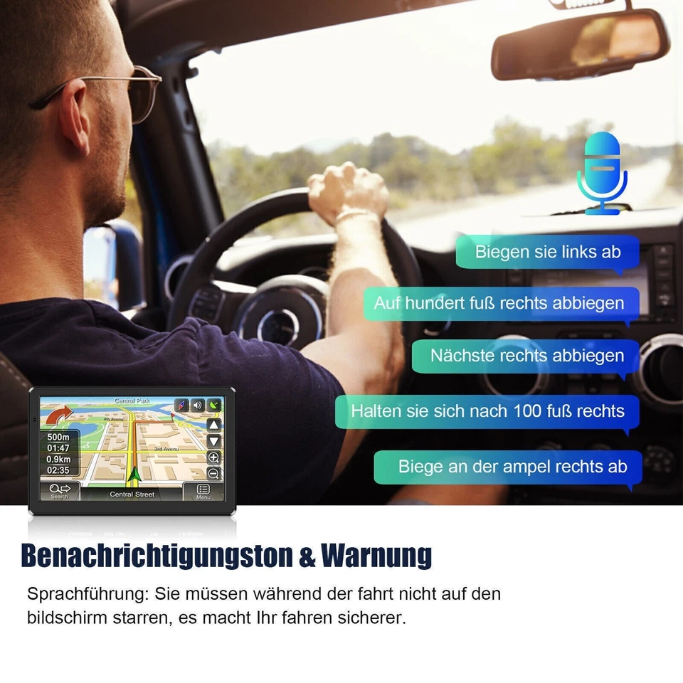 7 Zoll GPS Navi Navigation für Auto LKW PKW Navigationsgerät 8GB EU Karte 2025 = - Bild 2 von 4