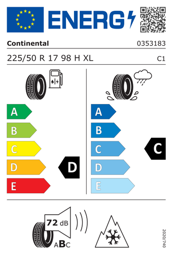 TYRE WINTER CONTINENTAL 225/50 R17 98H WINTERCONTACT TS830P (AO) - Picture 2 of 5