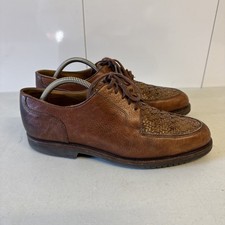 Cole Haan Split Toe Basket Weave Leather Oxford Sz 10 D USA Made Vibram Gumlite