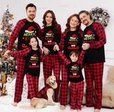 Merry Xmas Elf Matching Family Pajamas Set Adult Kids Baby Christmas Sleepwear