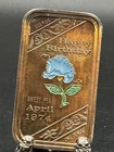 1 oz Silver Bar - Happy Birthday April 1974 - Sweet Pea -A Ceeco Bar Nice Toning