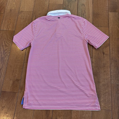 Jungen Greyson Golf Poloshirt rosa weiß gestreift Gr. XL (10-11) - Bild 7 von 8