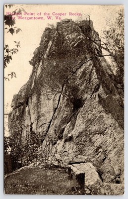 Morgantown West Virginia~c1910 Closeup~High Point of the Cooper Rocks~Postcard