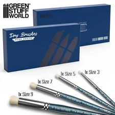 Green Stuff World: Dry Brush Set - BLUE SERIES - 4 Brushes