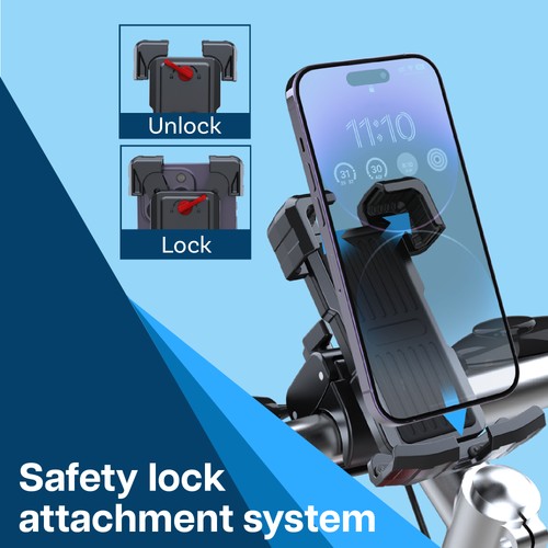 Phone Holder Bike - Anti-shock - Sturdy Smartphone Holder for Bike, Scooter etc. - Picture 6 of 6