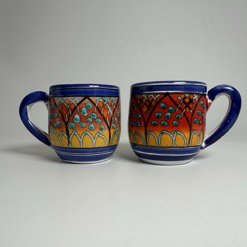 Italien handbemalt sizilianische Keramik Espresso Set Teller Tassen Zuckerdose signiert GP - Bild 12 von 22