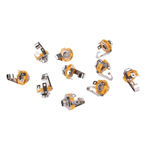 10pcs 1/4" 6.35mm Mono Input Jack Socket Electric Guitar Bass Gif t - Picture 8 of 17
