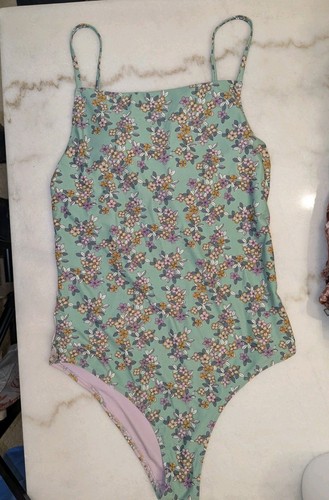 Aerie Badeanzug Einteiler M lang Blumen frech verstellbare Träger rosa gefüttert - Bild 1 von 3