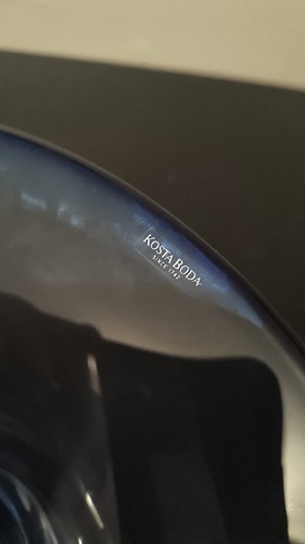 KOSTA BODA GORAN WARFF 12 1/4 CENTERPIECE BOWL SAPPHIRE CRYSTAL STINGRAY ZOOM - Picture 2 of 6