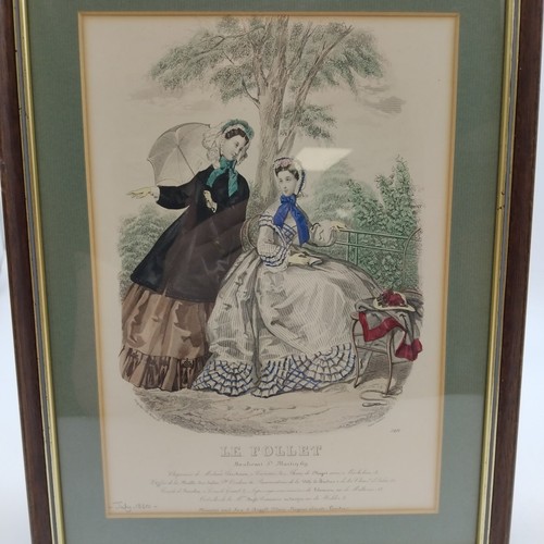 X2 Le Follet 19th Century Framed Fashion Prints by Anais Toudouze 10.25" X 13.5" - Picture 10 of 20