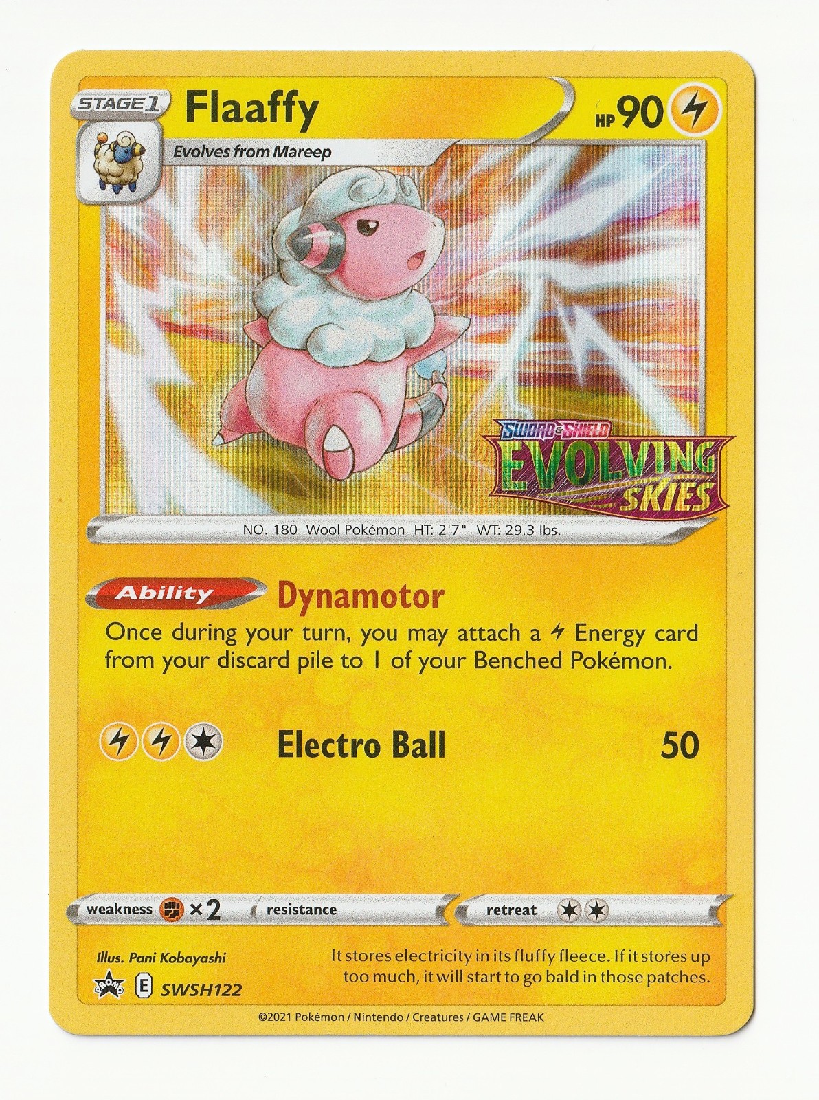 Flaaffy Prerelease Holo Promo SWSH122 - Pokemon SWSH: Sword & Shield (NM)