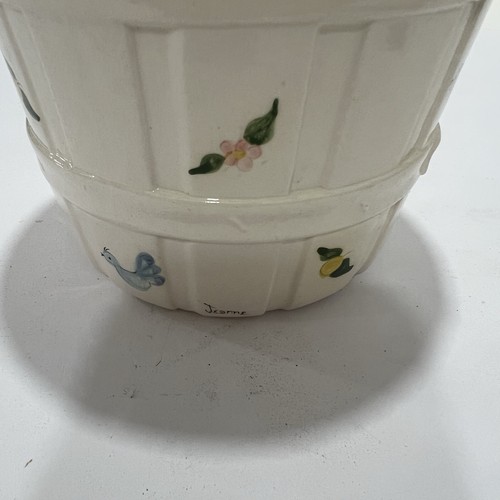 Ancien plat à bibelots en porcelaine moyen fleur - Photo 2/5