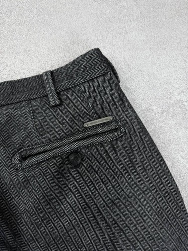 Messagerie Gray Herringbone Wool Trousers Pants Size 46 Duties Paid (USA) - Picture 14 of 16