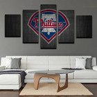 Philadelphia Phillies MLB Baseball Sports Team Logo 5 Piece Canvas Wall Art
