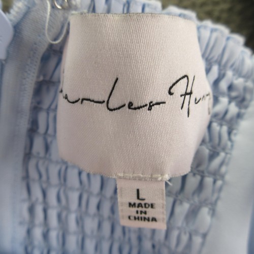 Charles Henry Kleid Damen Large hellblau Leinen Viskose Sommerkleid gesmokter Rücken - Bild 10 von 15
