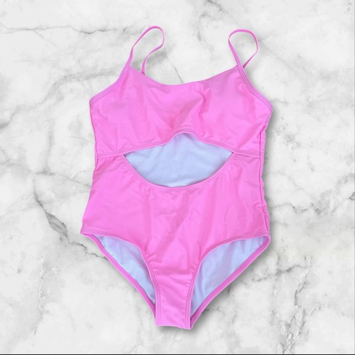 Girls Pink Cut Out Adjustable Strap One Piece Swimsuit Size 14 - NWOT - Picture 3 of 5