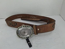 Nocona Belt Co. Cowboy Bejewled Belt Genuine Leather N3411844 Mens XL
