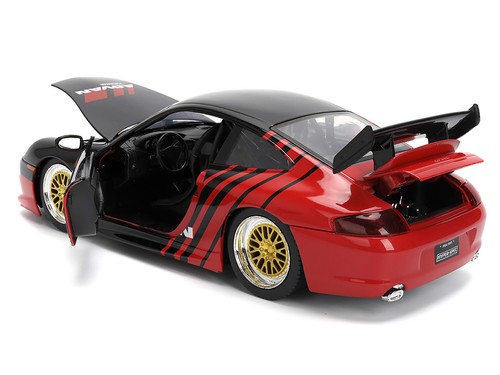 Porsche 911 GT3 RS #33 ADVAN 996 negro rojo 1/24 diecast modelo de coche de Jada - Imagen 4 de 6