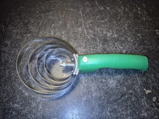 9" Horse Curry Brush Reversible Green Handle Animal Grooming Scraper Good Cond