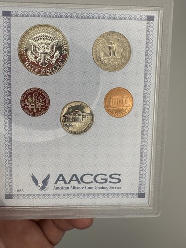 1968 S PROOF SET 1c 5c 10c 25c 50c Silver PR67 AACGS - Picture 3 of 5