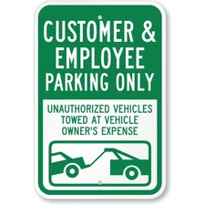 Customer And Employee Parking Only Aluminum Weatherproof Sign b00889