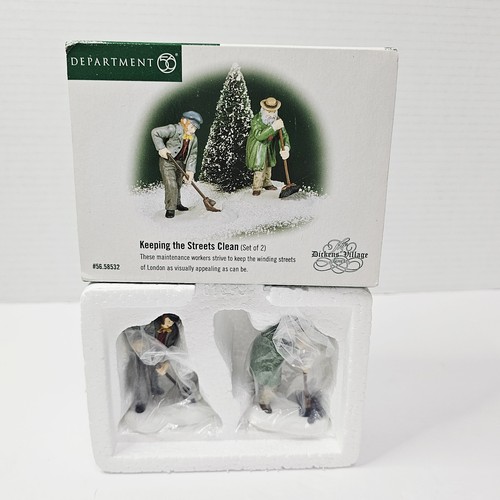 Dept 56 Dickens Village Keeping The Streets Clean Set de 2 58532 Ipen Box Clean  - Imagen 2 de 7