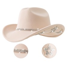 Jastore Kids Girls Boys Bling Rhinestone Western Cowgirl Hat Sparkly Star Disco