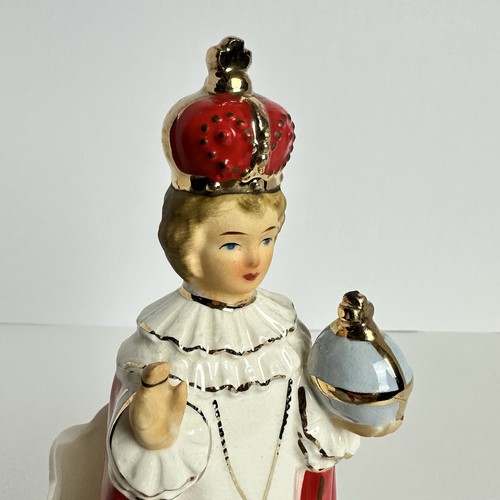 Vintage Ceramic Holy Infant Jesus of Prague Saint Statue Planter Artmark 8” - Picture 2 of 9