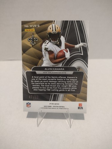 2022 Panini Spectra Alvin Kamara #WVE-9 Wavelength #47/50 New Orleans Saints - Picture 2 of 2