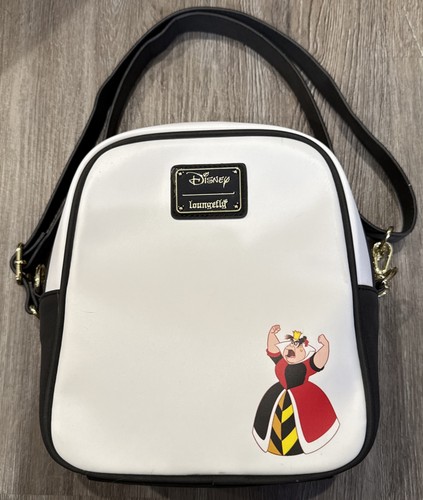 Loungefly Crossbody Bag Alice In Wonderland Ace Of Spades Disney NWT Black White - Picture 2 of 5