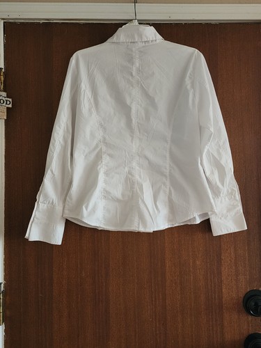 Blusa Worthington elástica blanca cuello manga larga talla 14 - Imagen 6 de 6