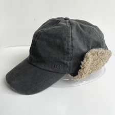 REI Baseball Hat Fleece Lined Sherpa Ear Flap Cap Sz Large / XL Gray