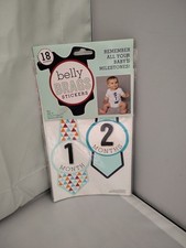 Milestone Infant Baby BELLY BRAG STICKERS 18 Stickers -BABY TIES NEW