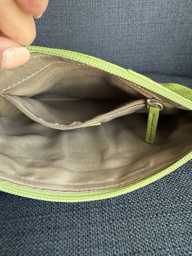 J Jill Wristlet Clutch Green Leather Purse  Pebbled Pleated 10" x 6" - Bild 15 von 17