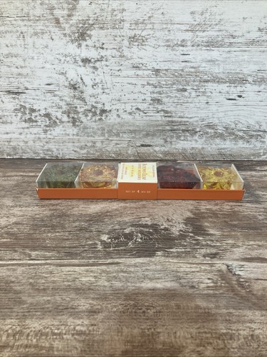 Williams Sonoma CANDLE HOLDER GLASS FALL LEAVES Tiny Taper AUTUMN Set Of 4 - Picture 2 of 7