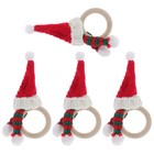 4 Pcs Santa Hat Napkin Buckle Holder For Party Dining Table Ring