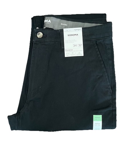 Sonoma Goods For Life Flexwear Straight-Fit Chinohose für Herren - Schwarz - Bild 2 von 2