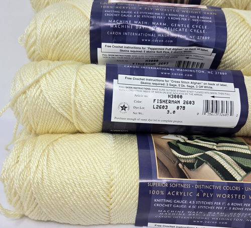 7 Caron Simply Soft Yarn Fisherman #2603 Acrylic Dye Lot 78 -USA - Picture 2 of 4