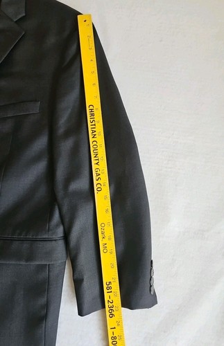 Calvin Klein Black Blazer Sport Coat 100% Wool Double Vented Men's Size 44 S - Picture 5 of 12