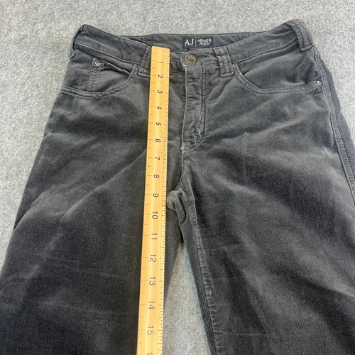 Pantalones de mezclilla para mujer Armani Bootcut Moleskin 28 32 UK 8 gris elástico terciopelo suave GA - Imagen 5 de 10