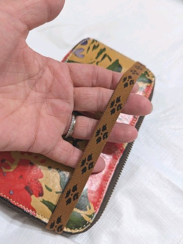 Patricia Nash Leder Geldbörse Organizer Reißverschluss Riemen Mehrfarbig Blumenmuster 8" Italienisch - Bild 10 von 22